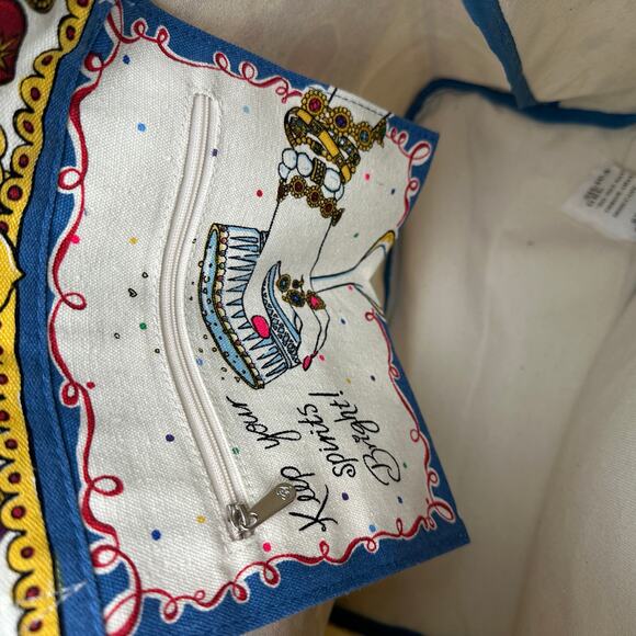 Brighton Glittering Love Tote Bag Hearts Butterfly Jeweled Print Canvas NEW tag - Picture 10 of 13